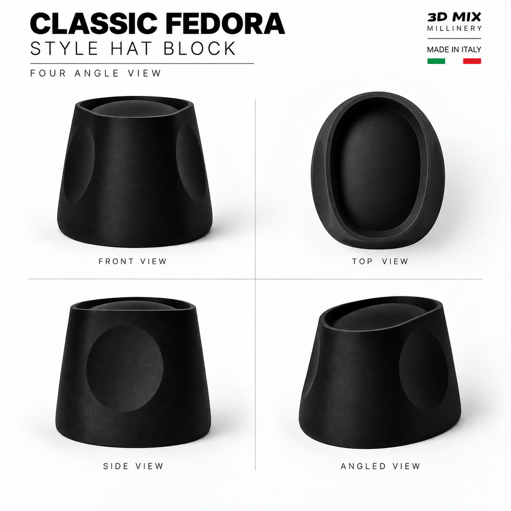 Classic Fedora Style Hat Block – Professional Millinery Block in PETG
