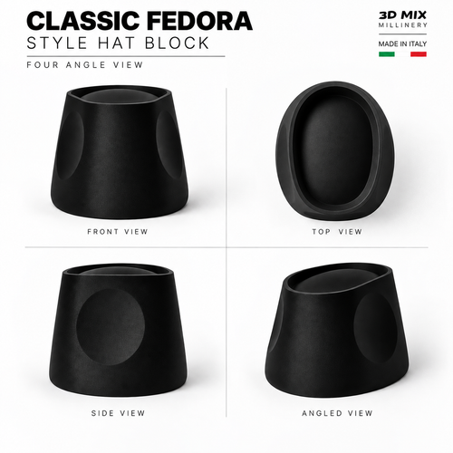 Classic Fedora Style Hat Block – Professional Millinery Block in PETG