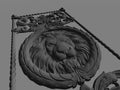 Disegno 3D di Leone con Cornice per Decorazione Porta | File digitale ad alta risoluzione per stampa su misura