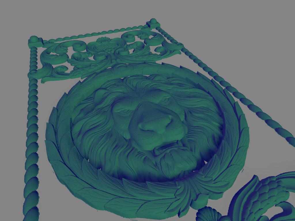 Disegno 3D di Leone con Cornice per Decorazione Porta | File digitale ad alta risoluzione per stampa su misura