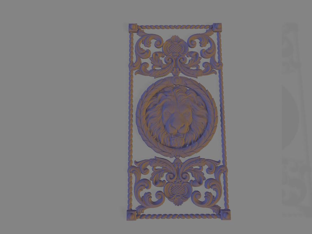 Disegno 3D di Leone con Cornice per Decorazione Porta | File digitale ad alta risoluzione per stampa su misura