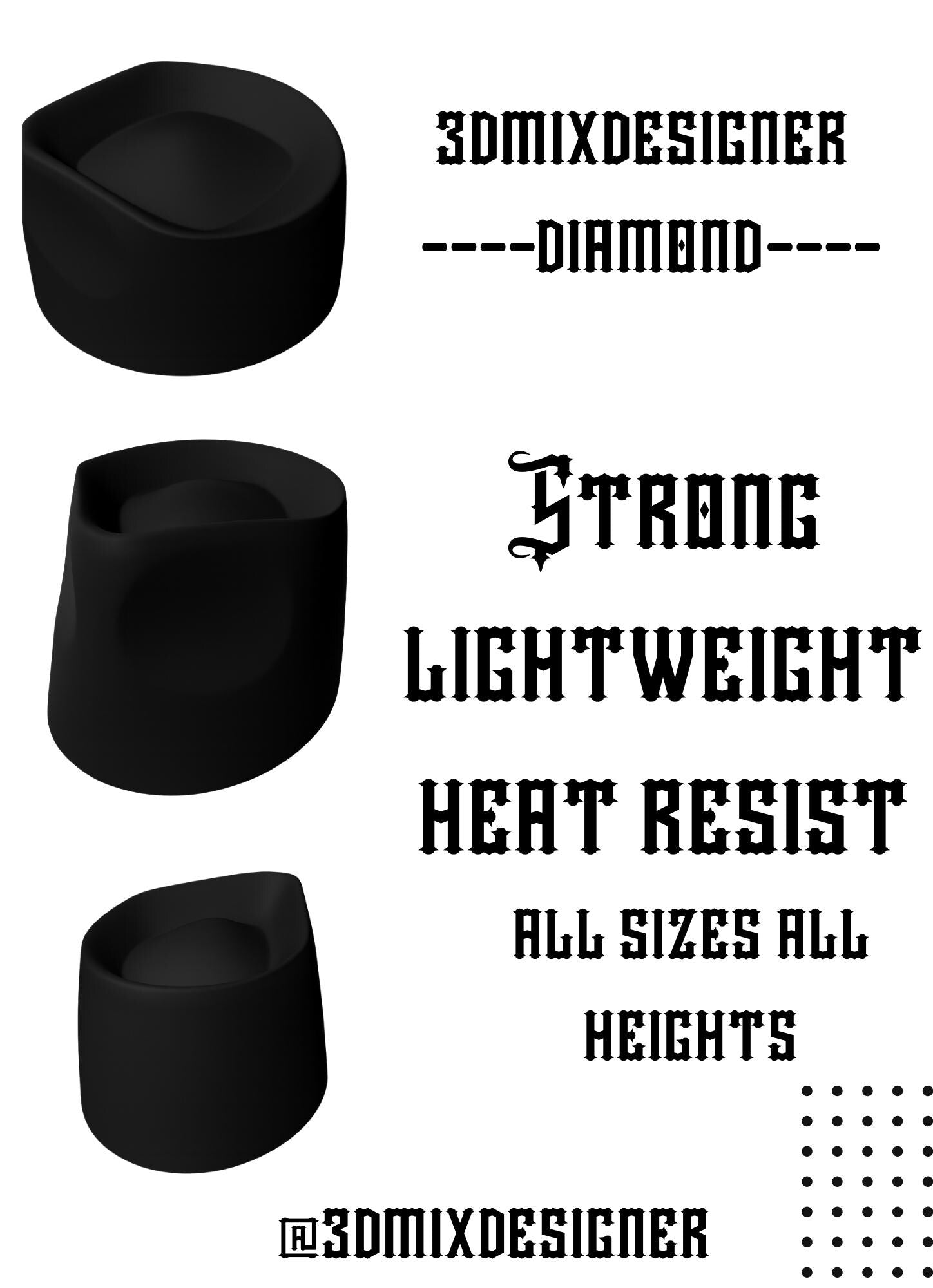 Hat block diamond style blocchi per cappelli stampati in 3d