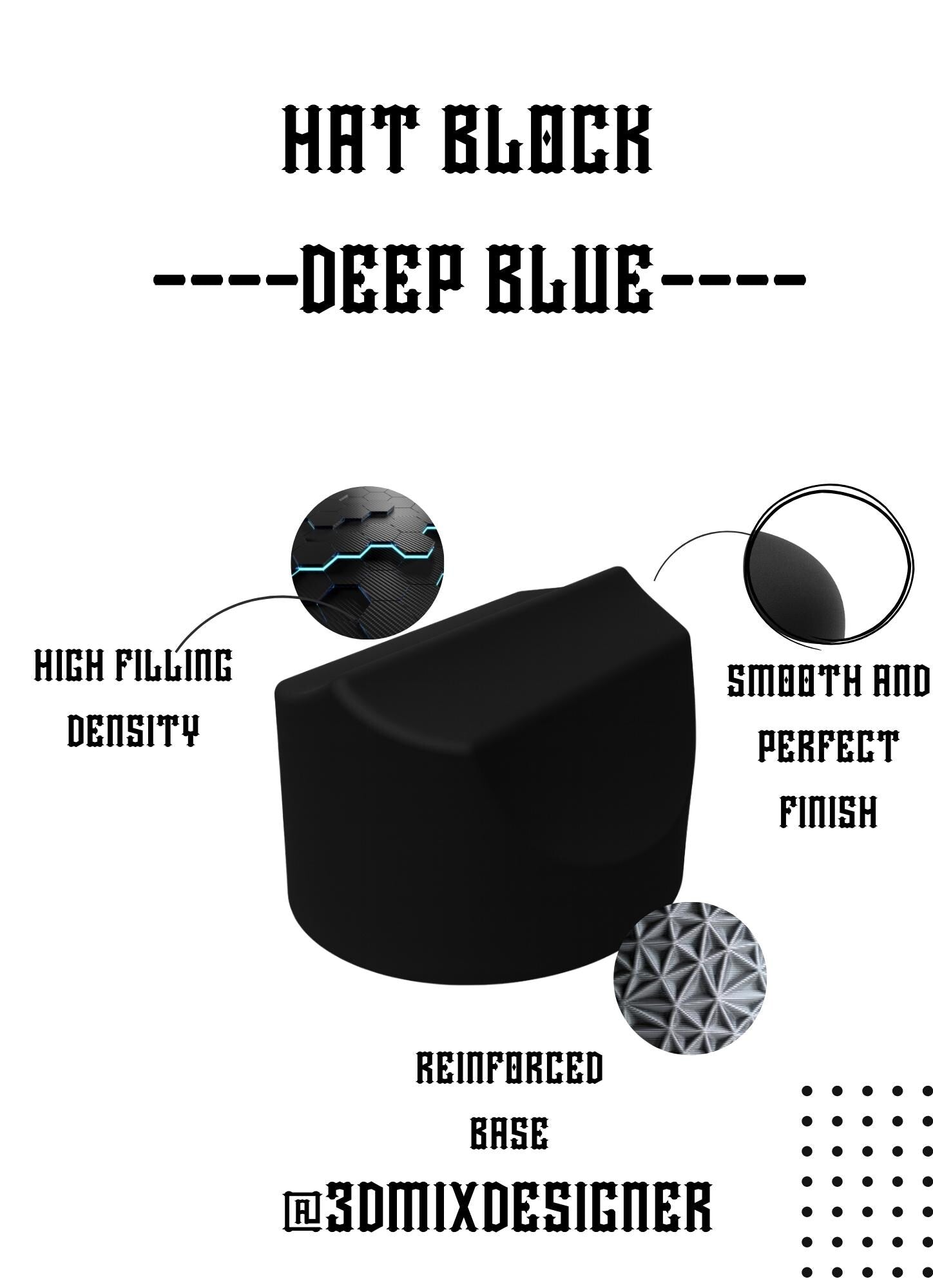 Hat block diamond style blocchi per cappelli stampati in 3d