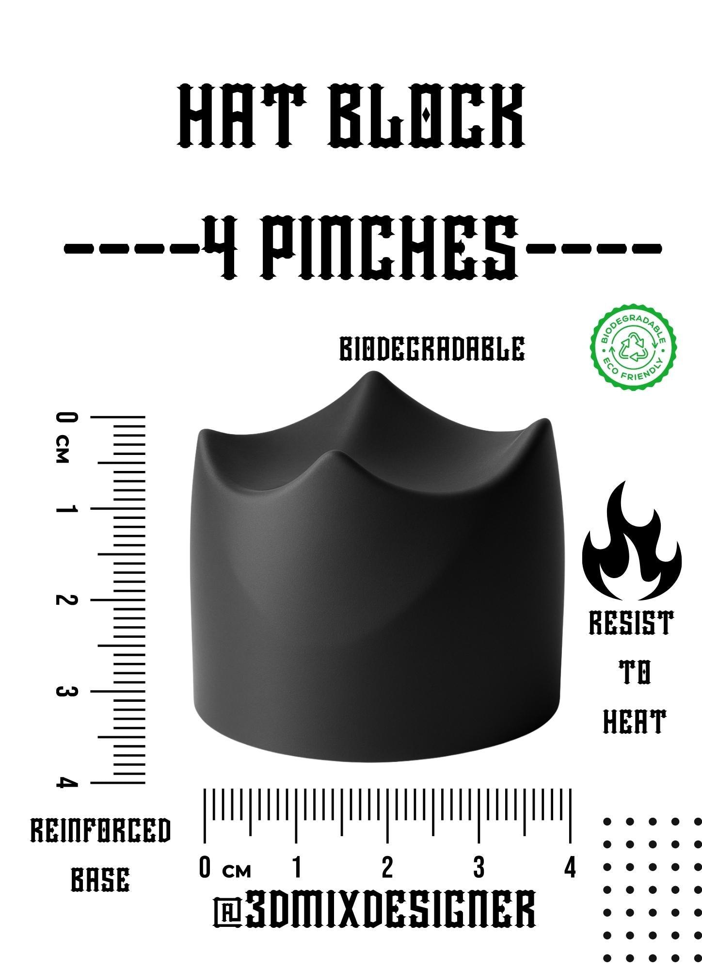 Mad hatter 4 pinches Forme Artigianali per Cappelli Unici e Personalizzati hat block