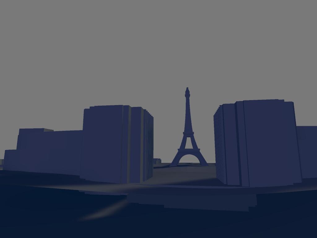 Modello 3D della città Parigi stampa murale artistica File digitale ad altissima risoluzione per decorazioni uniche attraverso la stampa 3d
