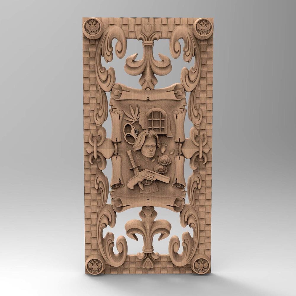 Modello 3D per decorazione porta a misura completa | File digitale personalizzabile ad alta risoluzione per stampa 3D