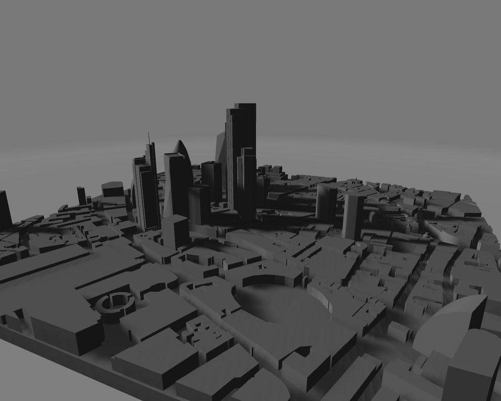 Modello 3D realistico della città di Londra per stampa artistica |l File digitale ad alta definizione per decorazioni da parete.