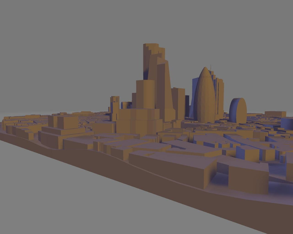 Modello 3D realistico della città di Londra per stampa artistica |l File digitale ad alta definizione per decorazioni da parete.