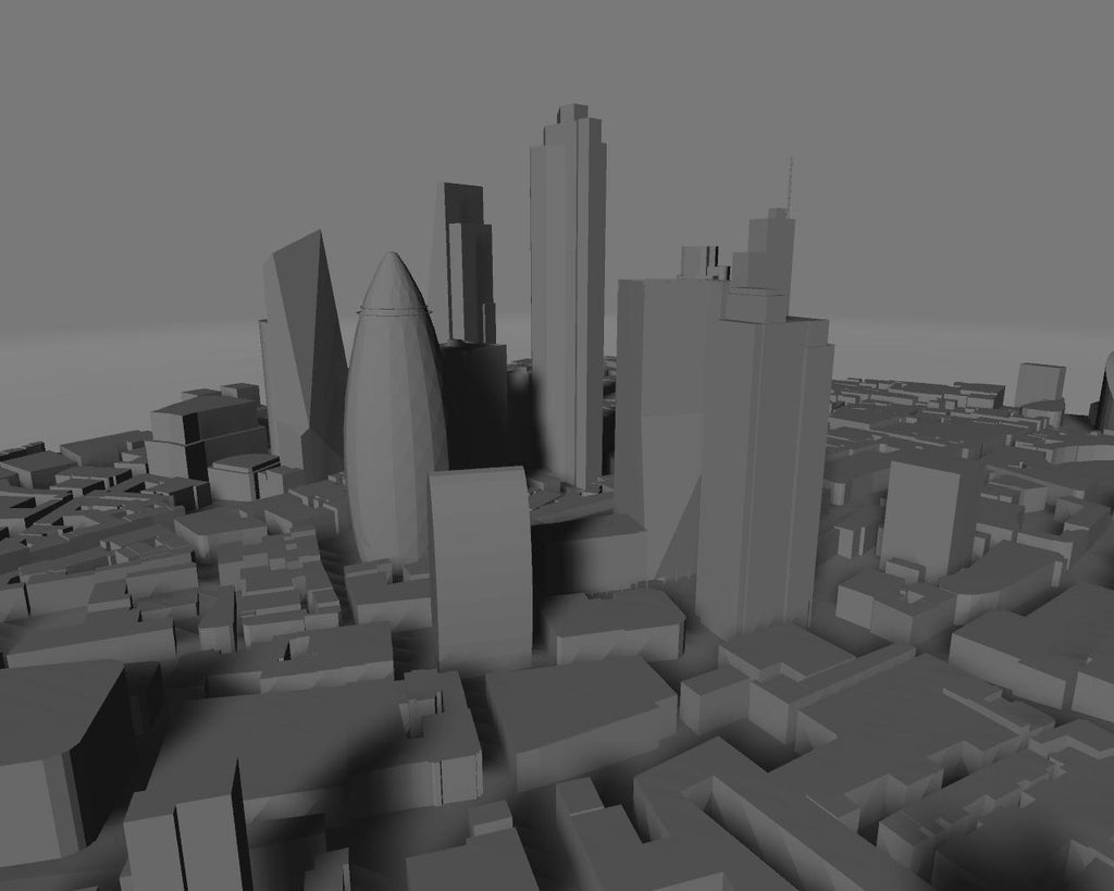 Modello 3D realistico della città di Londra per stampa artistica |l File digitale ad alta definizione per decorazioni da parete.