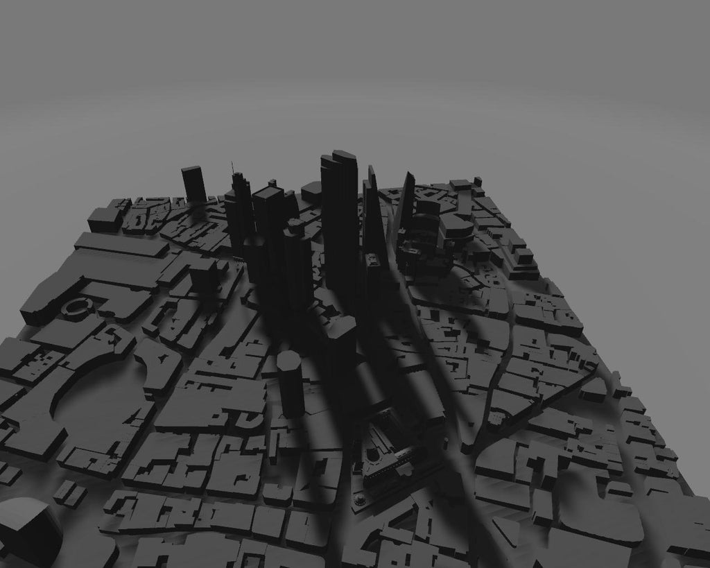 Modello 3D realistico della città di Londra per stampa artistica |l File digitale ad alta definizione per decorazioni da parete.
