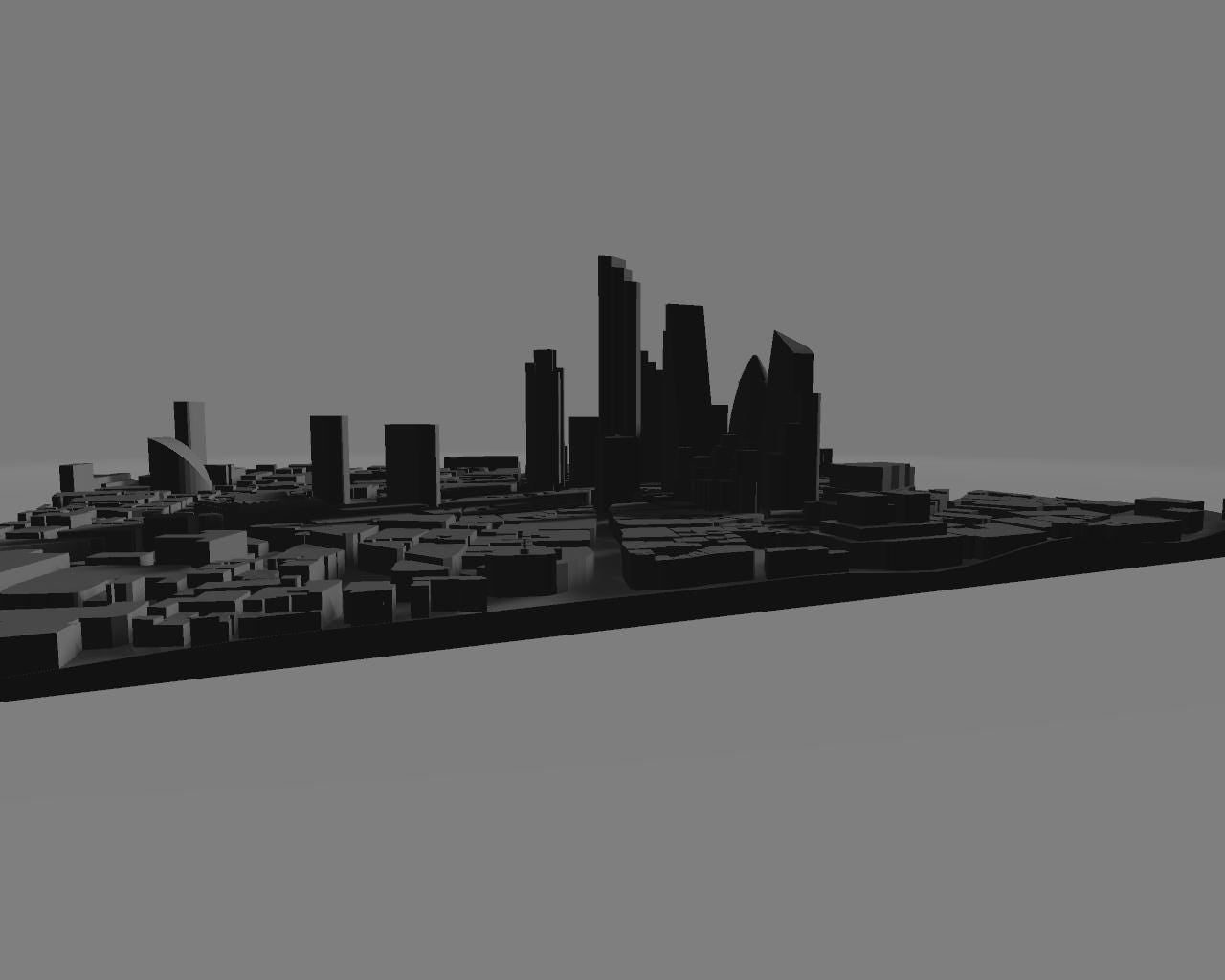 Modello 3D realistico della città di Londra per stampa artistica |l File digitale ad alta definizione per decorazioni da parete.