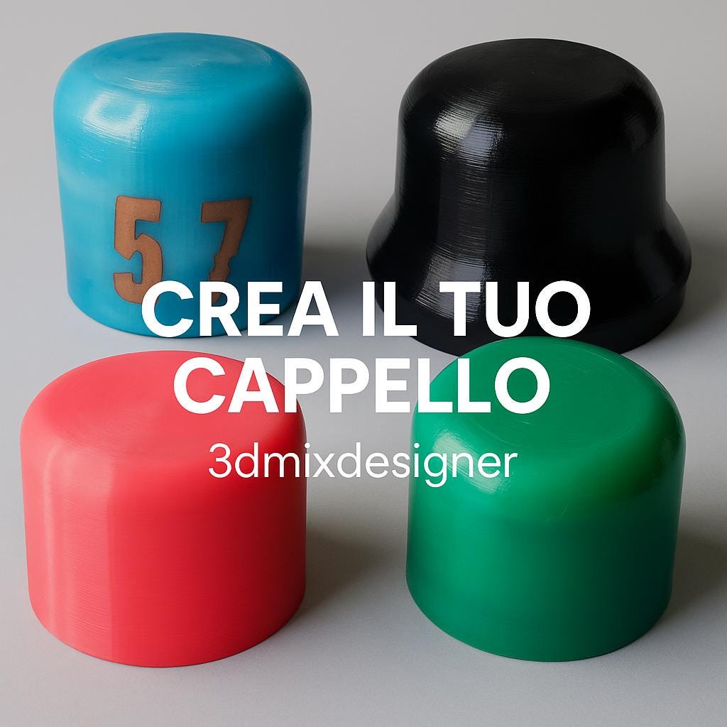 Open Crown  style 52 Hat Block  for hat maker all 3d printed all Height. All size 55-62