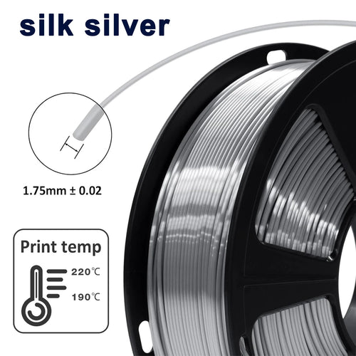 250g 1Kg Silk Copper 3D Printer Filament PLA 1.75mm Silk Gold PLA 3D Printing Material Shiny silk Silver blue pla 0.25Kg