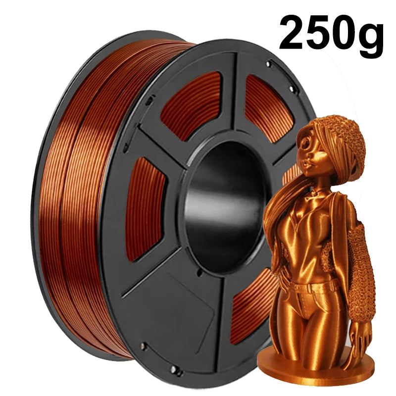 250g 1Kg Silk Copper 3D Printer Filament PLA 1.75mm Silk Gold PLA 3D Printing Material Shiny silk Silver blue pla 0.25Kg
