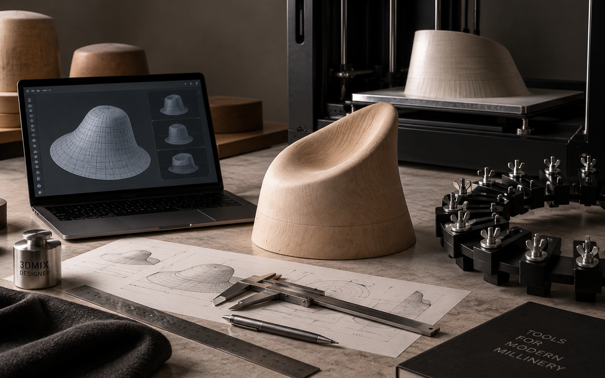3D Mix Designer millinery production and professional hat block manufacturing