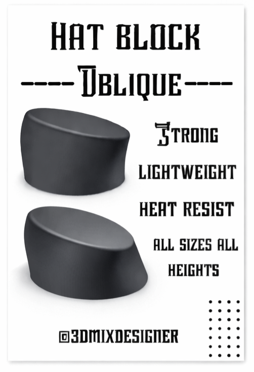 Blocco per Cappelli Stampato in 3D - Disponibile in Tutte le Misure (55-64) e Altezze fino a 23 cm Modelli open crow, fedora, cowboy,porkpie