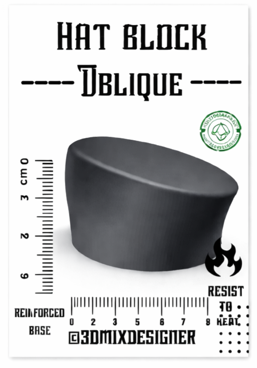 Blocco per Cappelli Stampato in 3D - Disponibile in Tutte le Misure (55-64) e Altezze fino a 23 cm Modelli open crow, fedora, cowboy,porkpie